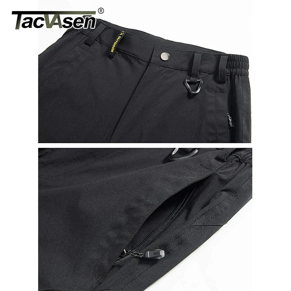 TACVASEN Quick Dry Outdoor Hiking Pants Men Summer Lightweight Rip-stop Cargo Work Trousers Multi-Pockets Camping Fishing Pants
