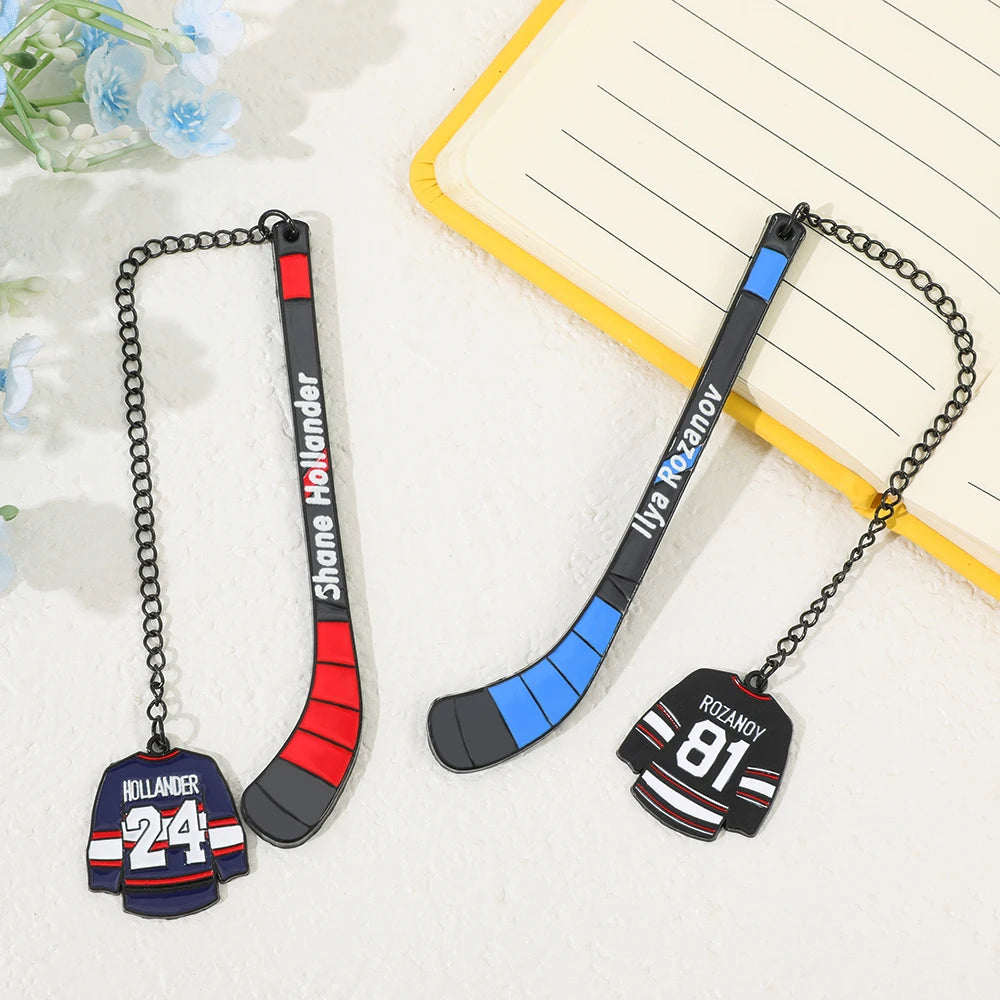 Heated Rivalry Hockey Stick Bookmarks Shane Hollander 24 & Ilya Rozanov 81 Jersey Page Markers, HR Series Merch for Book Lovers