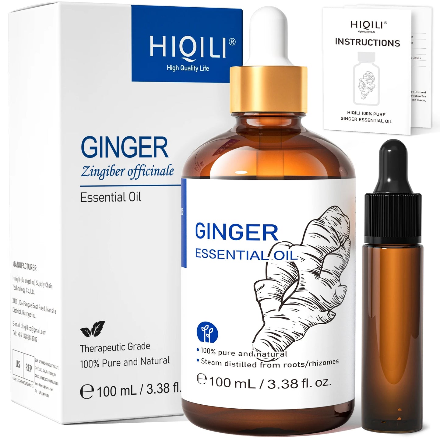 HIQILI Pure Cypress Essential Oil Aromatherapy Grade for Diffuser DIY Soap Bath 100ML Natural Plant Spearmint Vetiver Oil