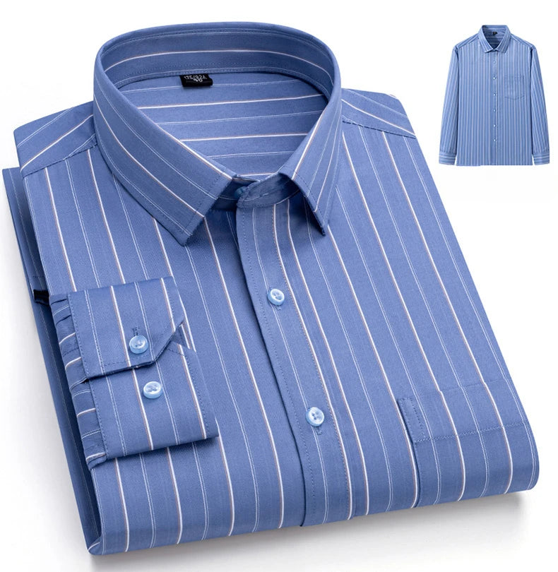 New in shirt elegants cotton long-sleeve shirts for men slim fit Casual plain shirt plaid designer tops soft houndstooth clothes