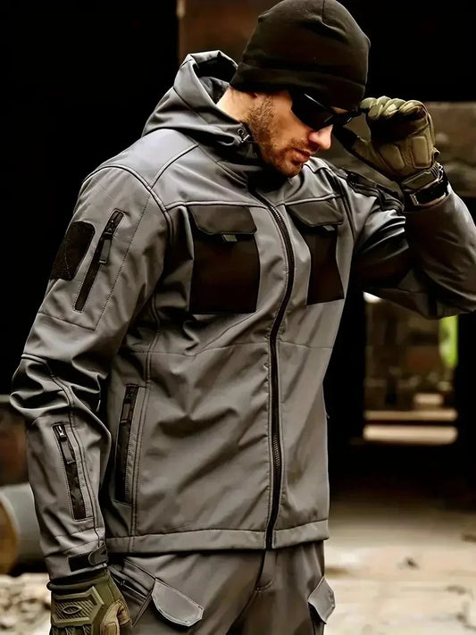 New Autumn WinterTactical Jackets Men Military Soft Shell Waterproof Windproof Hooded Jacket Outdoor Functional Multi-pockets