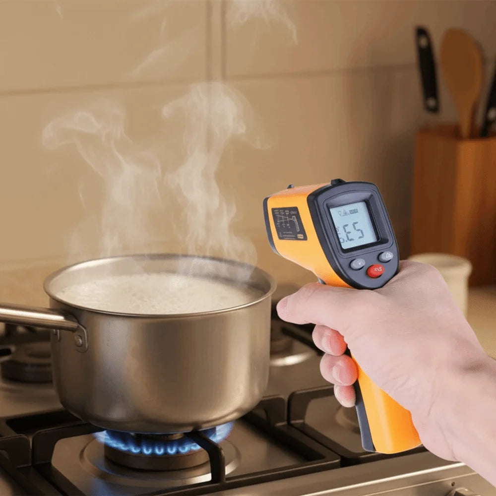 Handheld LCD Infrared Thermometer Convertible Units Laser Positioning Non-contact Thermometer Accurate Professional