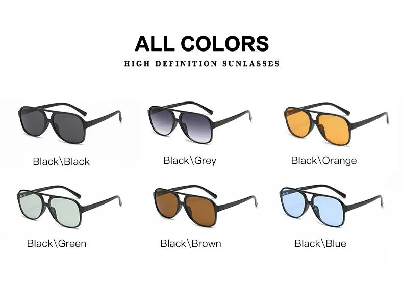 Retro Polarized Sunglasses for Men's Women's Large Frame Classic 90s Vintage Pilot Driving Eyewaer UV400 Protective Sun glasses