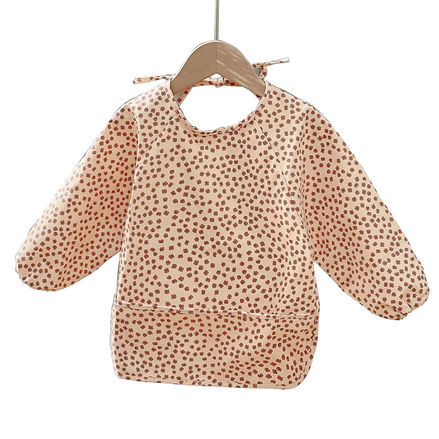 Baby Feeding Bib Long Sleeve Baby Boy Girl Cute Cartoon Print Bib Apron Easy Clean Kids Waterproof For Babi