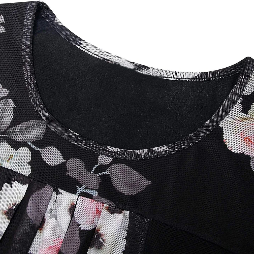 Womens Tops Summer T Shirts Casual V Neck Floral Print Petal Women's Athletic Shirts Mesh fabric Plus Size
