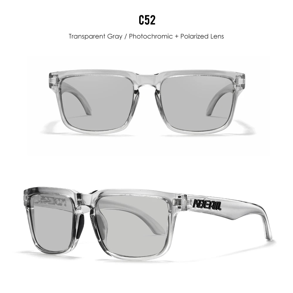 KDEAM Men's Polarized Sunglasses Square Casual Outdoors Sun Glasses Women Unisex Sunglass For Couple With Zipper Case