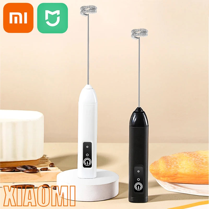 Xiaomi Cordless Electric Milk Frother Hand Mixer Whisk, USB 3 Speeds Handheld Milk Foamer for Coffee Cappuccino Mini Blender