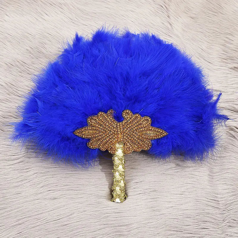 Western Wedding Bride Holding Fan, Big Round Feather Fan, Stage Performance, Dance Fan, Photography Prop, Wedding Supplies