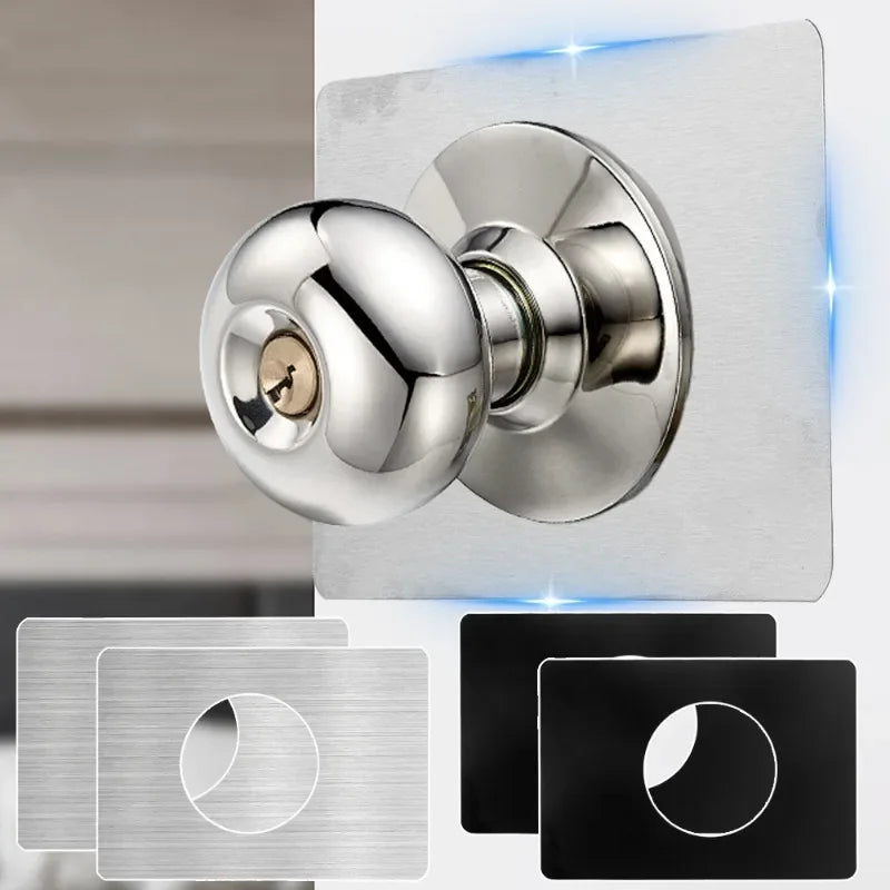 Door Lock Repair Board Cover Circular Stainless Steel Plates Garage Door Handle Plate Covers Patch Reinforcement Plates Brackets