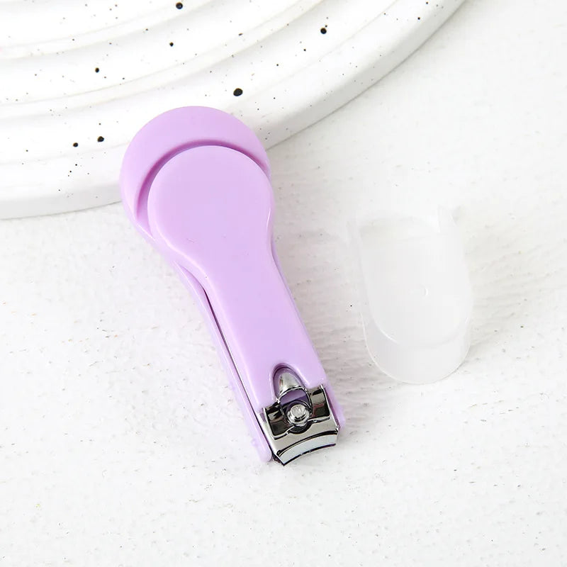 Nail Clipper Anti-Splash Portable 1pc Stainless Steel Cute Macaron Colors Compact Design Home Travel Manicure Nail Tools