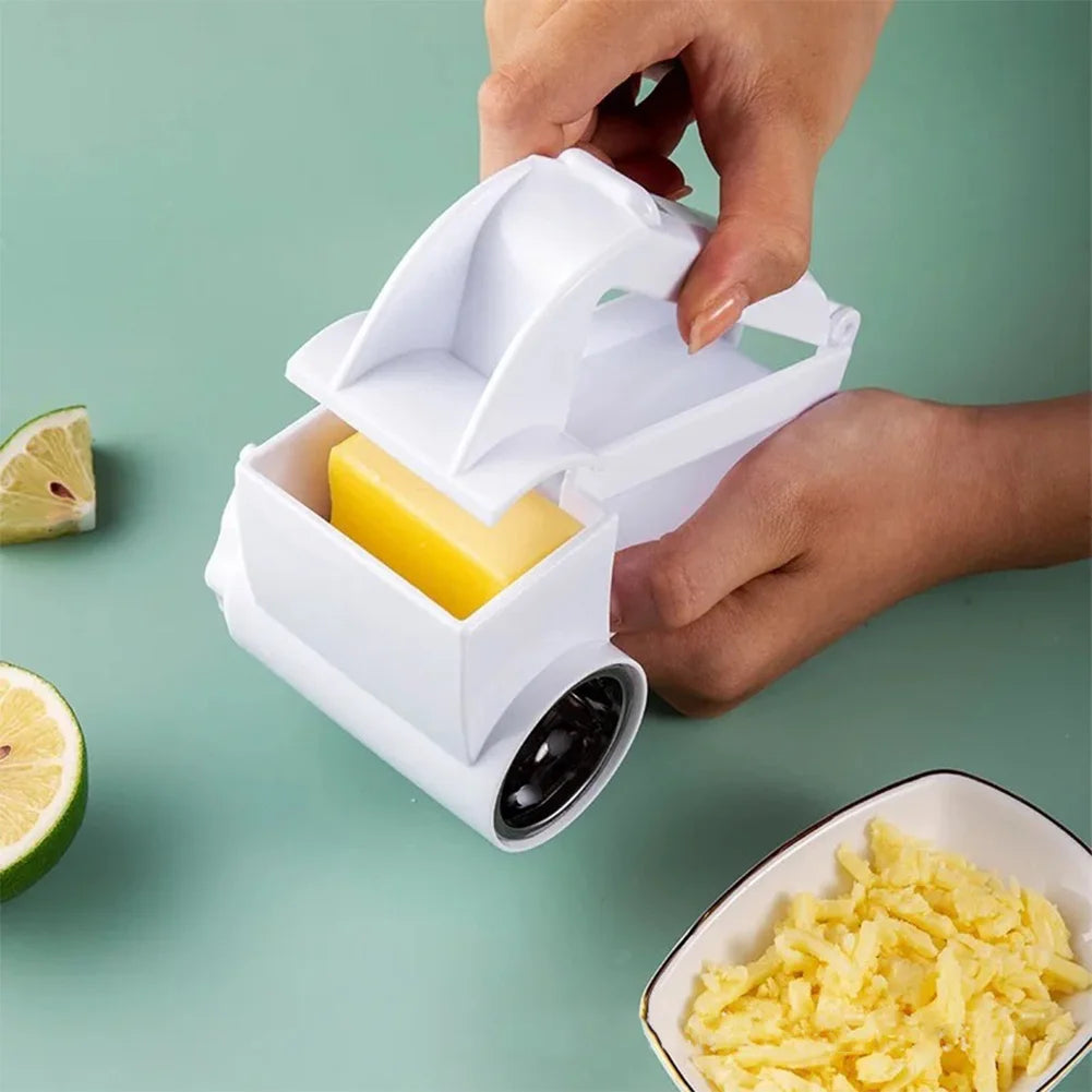 Grate Or Shred Hard Cheeses 2 Stainless Steel Drums Parmesan Cheese Grater with Handle for Hard Cheese Chocolate Nuts Vegetables