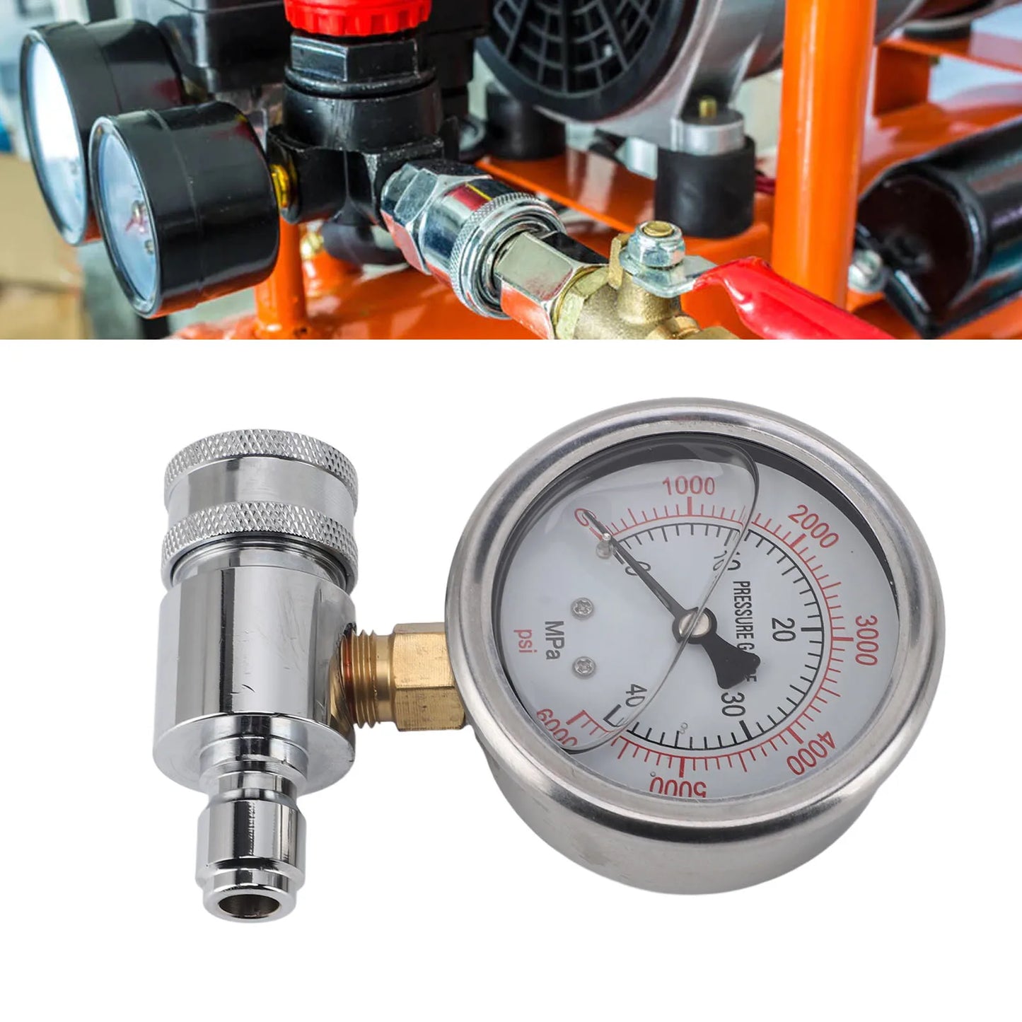 Pressure Washer Gauge 6000psi High Pressure 3/8in Quick Connect Parts Accessories Pressure Washer Parts Accessories