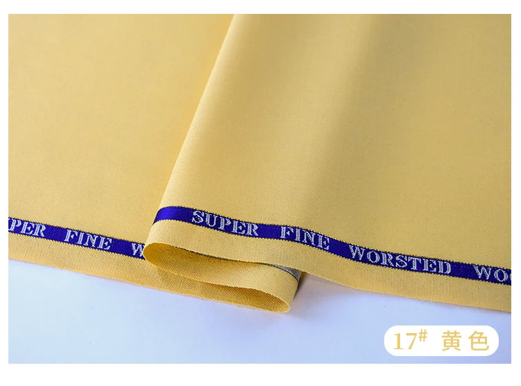 High Count 50% Worsted Wool Fabric For Suits Sewing Blazer Vest Pants Coat DIY High End 280g/m Serge Cloth Material 50X150cm
