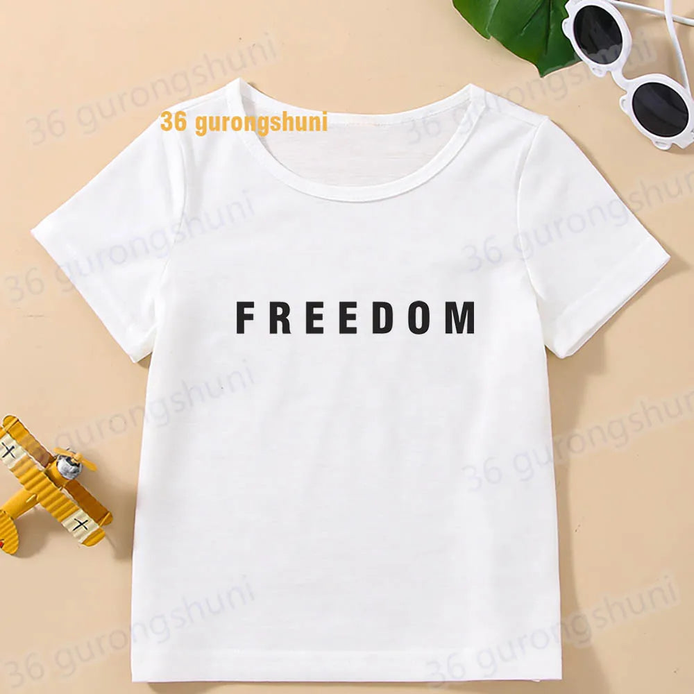 Kids tshirt turning point usa Children clothes Girl t-shirts charlie kirk freedom T shirt Baby tops Boys man summer Short Sleeve