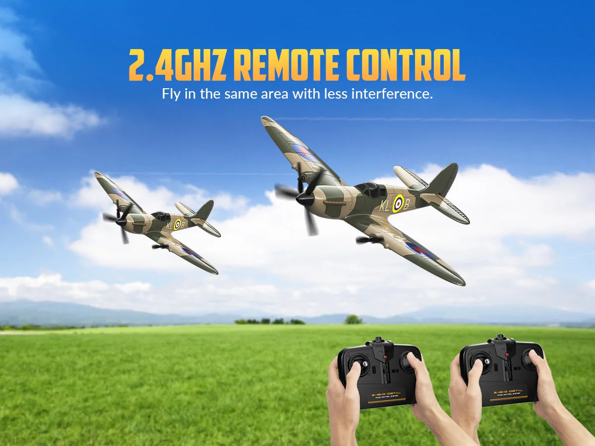 Spitfire RC Plane 2.4G 3CH Gyro Stabilizer Fixed Wing EPP Foam 400MM Wingspan Airplane RTF Fighter for Boys Children
