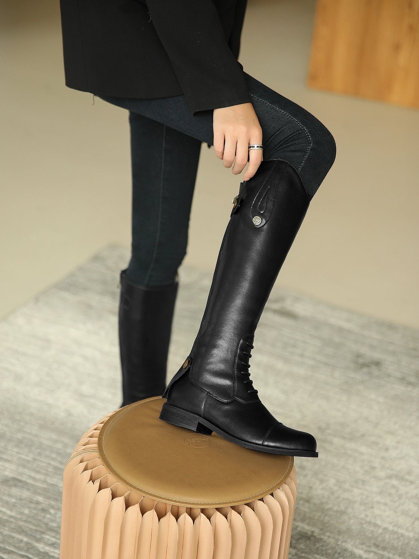 2025 Equestrian Boots Leather Equestrian Supplies Long Boots Riding Equipment Non-Slip Ultra Footwear Resistant Horse Rider Shoe