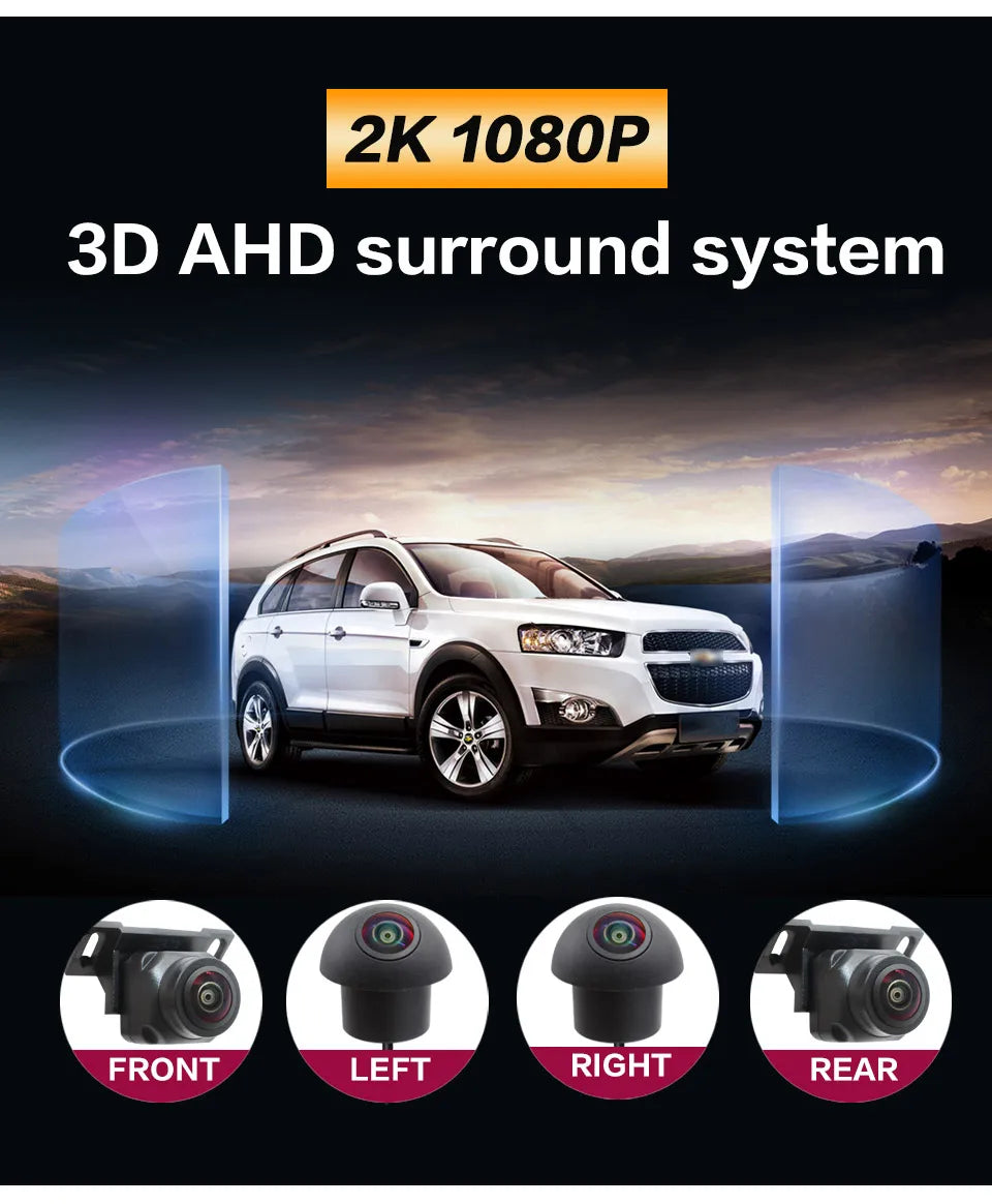 Universal 3D Bird View 360 Degree Surround Camera AHD 1080P /720P Rear / Front / Left / Right Accessorie For Car Android Radio
