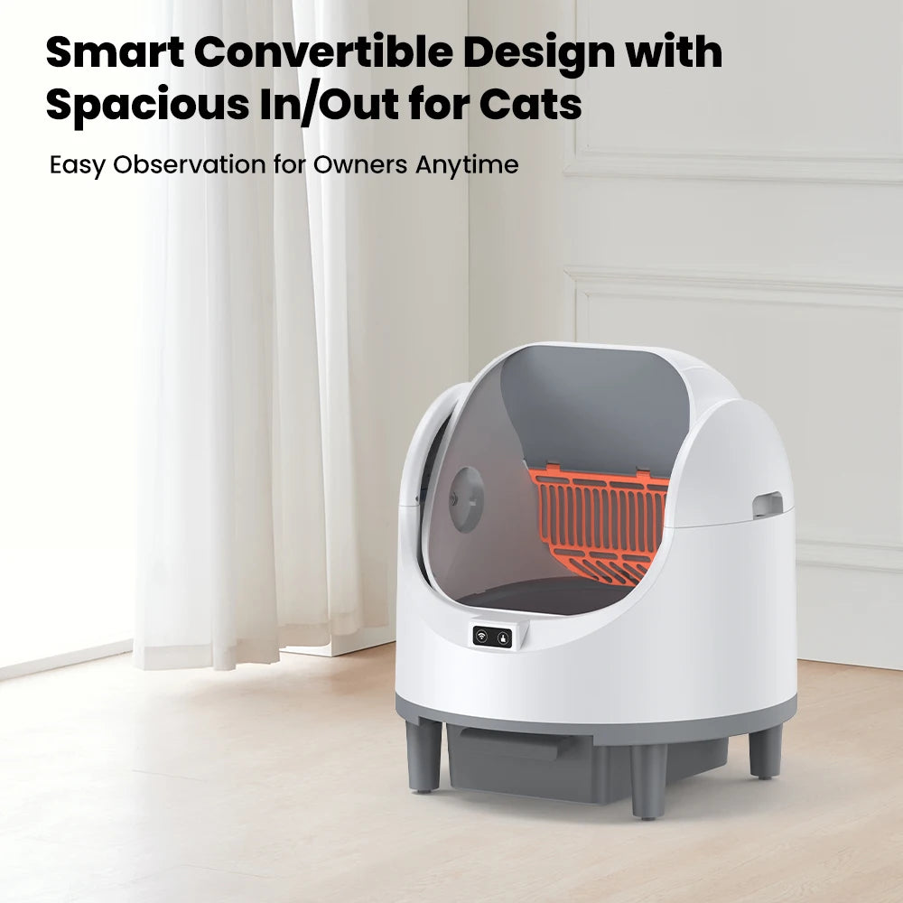Smart Automatic Self-Cleaning Cat Litter Box EU Plug with Odor Control & WiFi Function, Easy to Clean with Cat Litter Mat