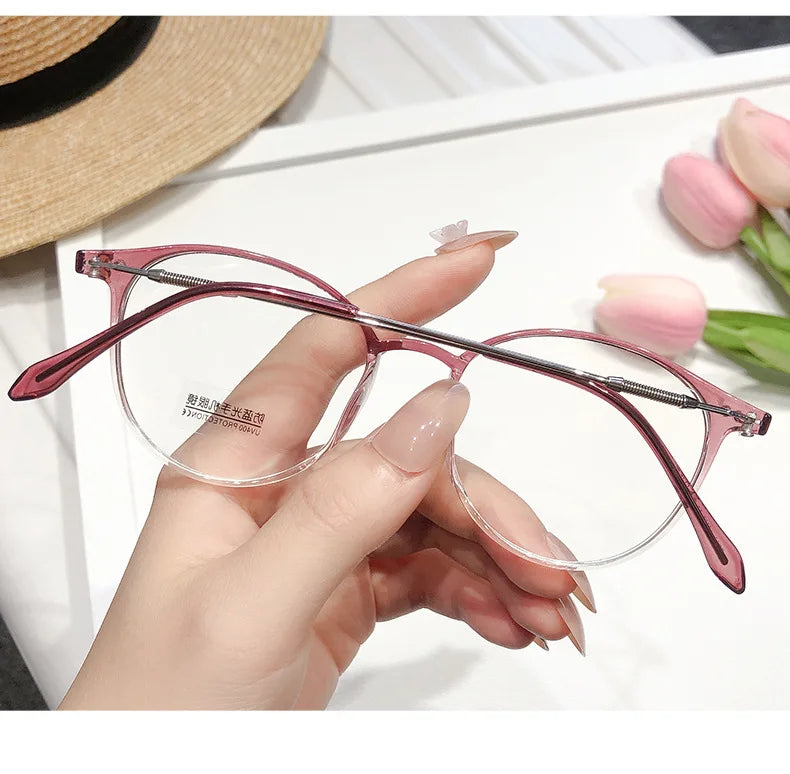 New TR90 Myopia Frames for Men and Women Retro Oval Spring Leg Optical Frames Fashion Hot Sale Glasses Frames Wholesale