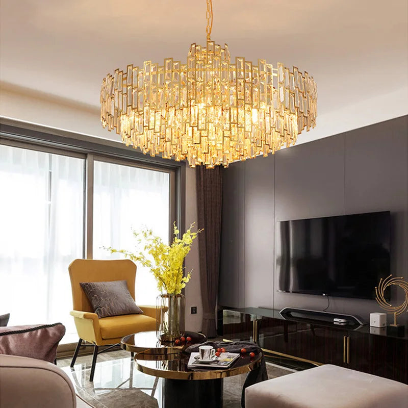 Luxury Crystal Chandelier Ceiling Light Fixture Dining Table Light Led Lighting Lamps Living Rooms Żyrandol Pendant Ceiling Lamp