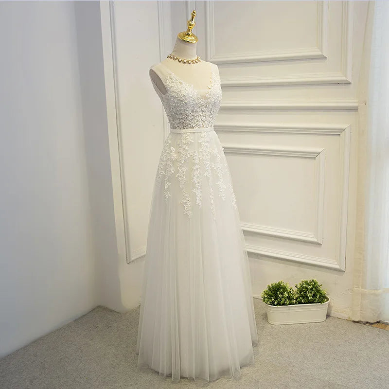 Elegant Evening Dresses فساتين سهرة Bride Banquet Floor-length Robe De Soiree Sexy Backless Long Lace Beading Party Prom Dress
