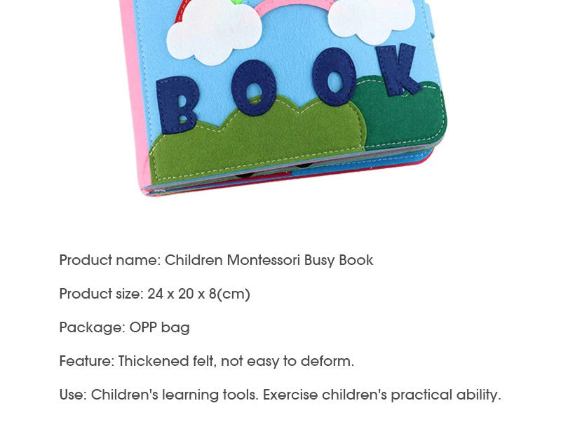 Baby Felt Quiet Books Busy Board Toddler Basic Life Skill Early Learning Education Toys Montessori Story Cloth Book For Boy Girl