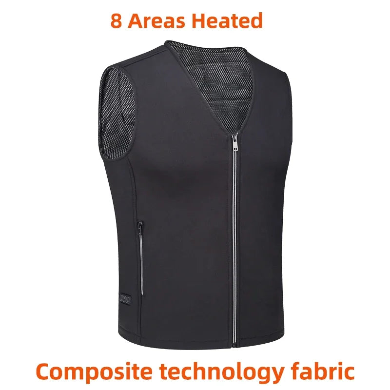 2024 Winter Mens Thermal Clothing Electrical Cotton Heated Vests USB Heating Down Jacket Warm Sleeveless Women Fishing Hunting