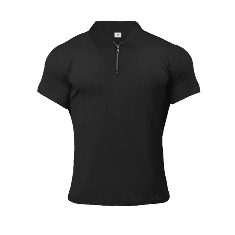 Brand Cotton Casual New Mens Short Sleeve Polo Shirts Fitness Fashion Polo Shirt Clothing Bodybuilding Trend Sport Polo Shirts