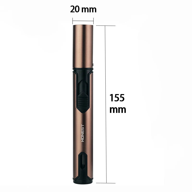 HONEST Metal Windproof Lighter Refillable Pen Torch Lighter Jet Flame Butane Lighter Kitchen BBQ Candle Camping Men's Gadget