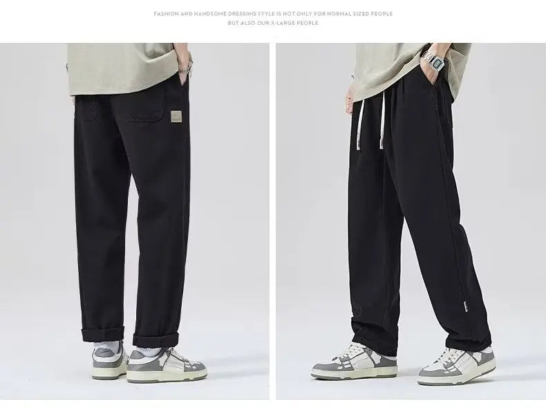 Spring Autumn Men's Loose Straight Leg Casual Sports Pants Trendy Brand Versatile Youthful Sle Long Pants Casual Trousers