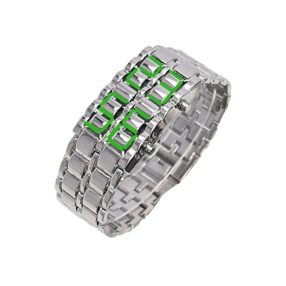 Men Digital Watch Large Screen Electroplated Men Watch Male Binary Steel Band Electronic Sport Watch Relogios Masculino