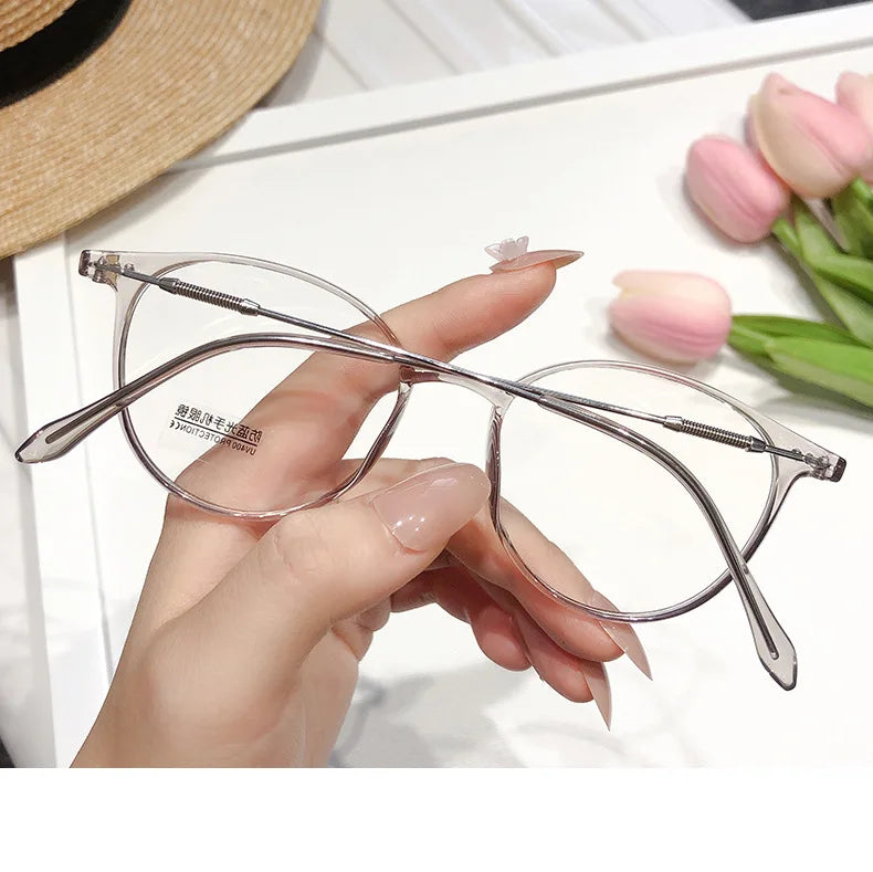 New TR90 Myopia Frames for Men and Women Retro Oval Spring Leg Optical Frames Fashion Hot Sale Glasses Frames Wholesale
