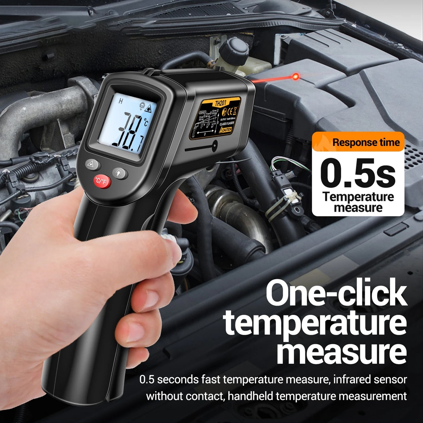 ANENG TH201 Digital Infrared Thermometer Gun Non-Contact Laser Thermometer High Accuracy Industrial Infrared Thermometer
