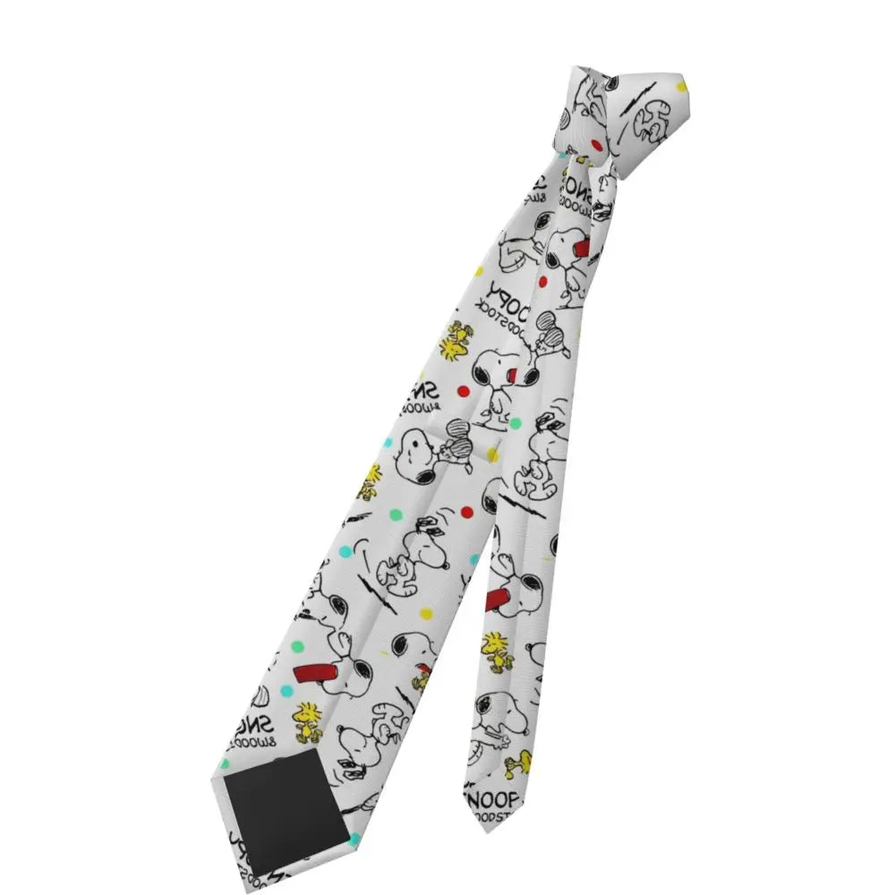 Snoopys & Woodstock Smile Giggle Laugh Neckties Silk 8 cm Neck Tie for Mens Shirt Accessories Cravat Wedding Accessories Office