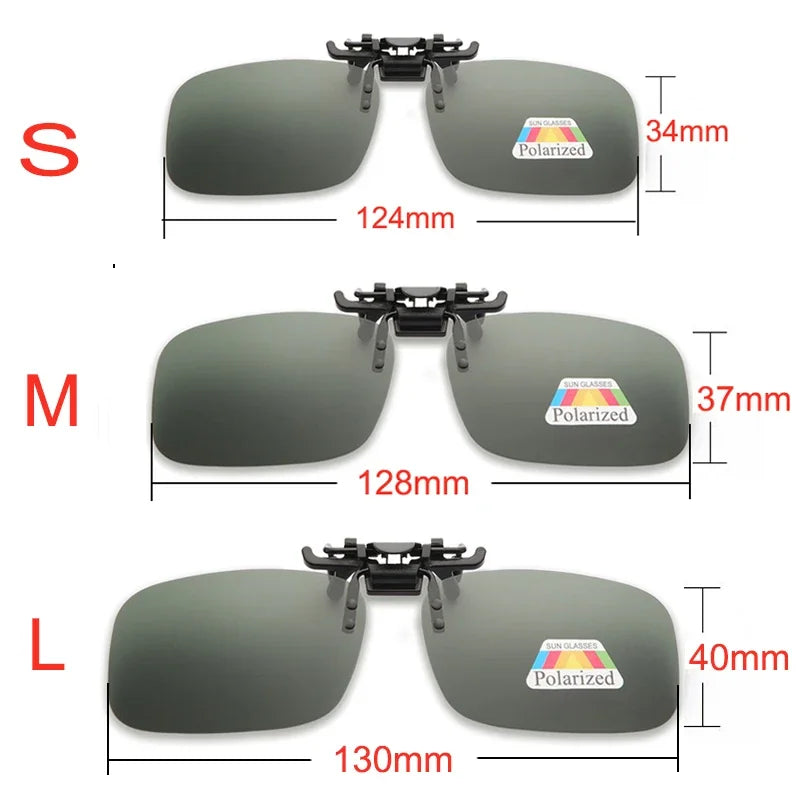 Fishing Polarized Pilot Flip Up Clip on Sunglasses Men Photochromic UV400 Women Driving Sun Glasses Color Change Night Vision