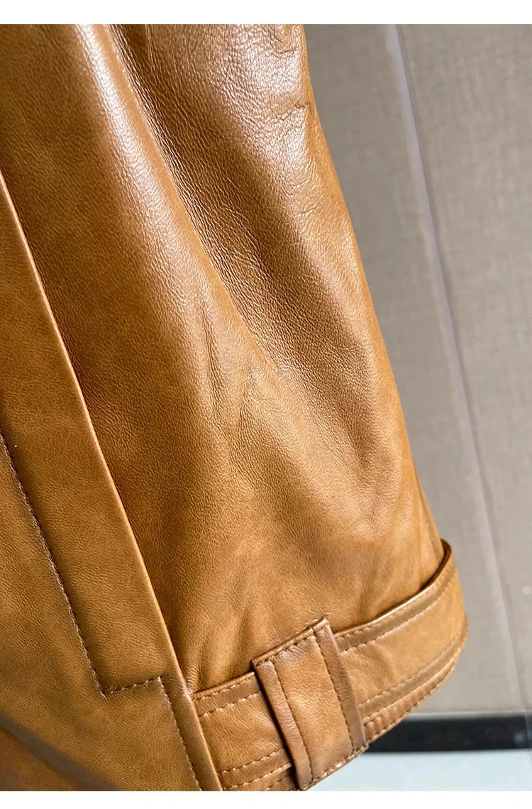 Women's Genuine Leather Vest Sheepskin Short Design Suit Collar Spring Autumn Fashion Outerwear