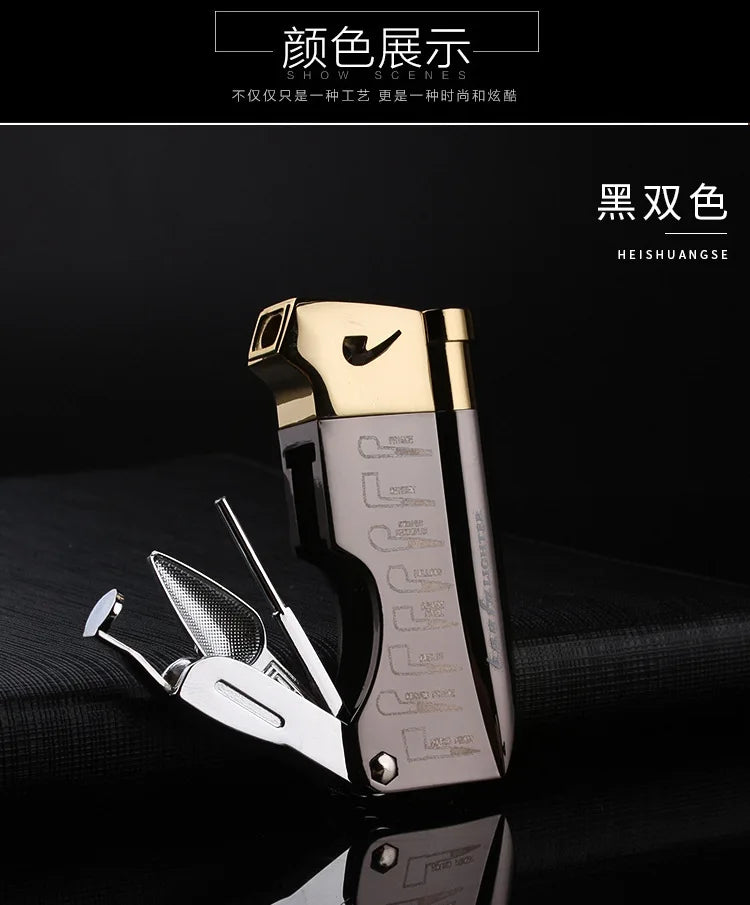 Butane Jet Lighter with Pipe Tool Pipe Rod Lighter Multifunction Gas Lighter Free Fire Compact Cigarette Accessories Cigar Man