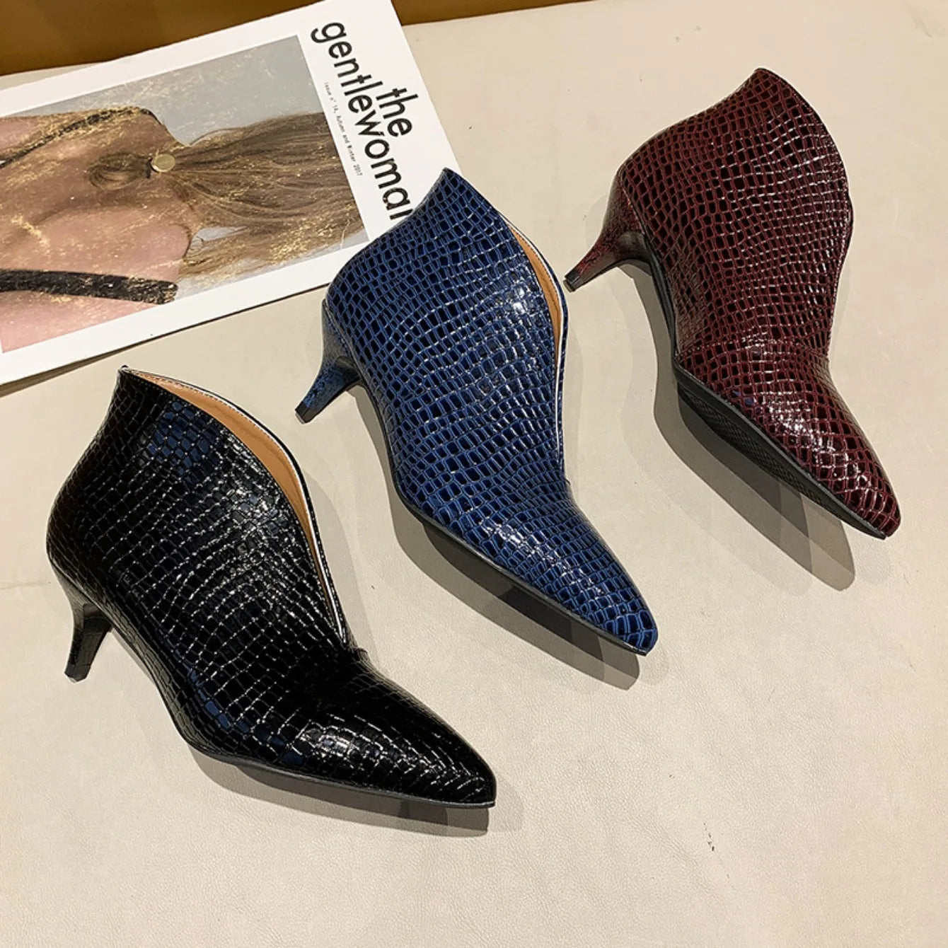Women Boots High-heeled Shoes 2024 Spring Autumn New Fashion Pointed Thick High Heels Boots Women Shoes Comfortable Temperament