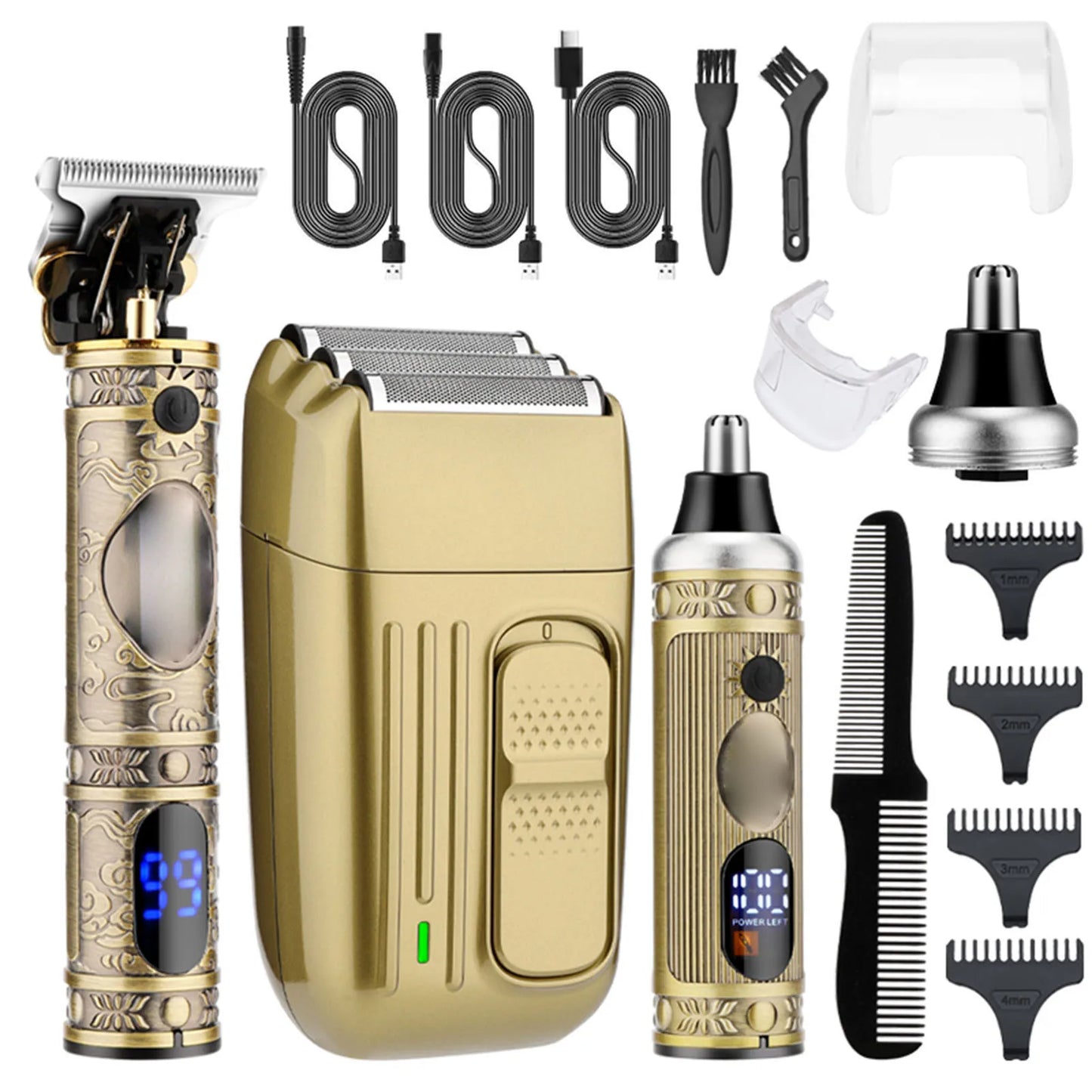 Rechargeable Hair Clippers Cordless Hair Trimmer Electric Haircut Kit for Beginners Salon Barbers Hair Trimming Styling Grooming