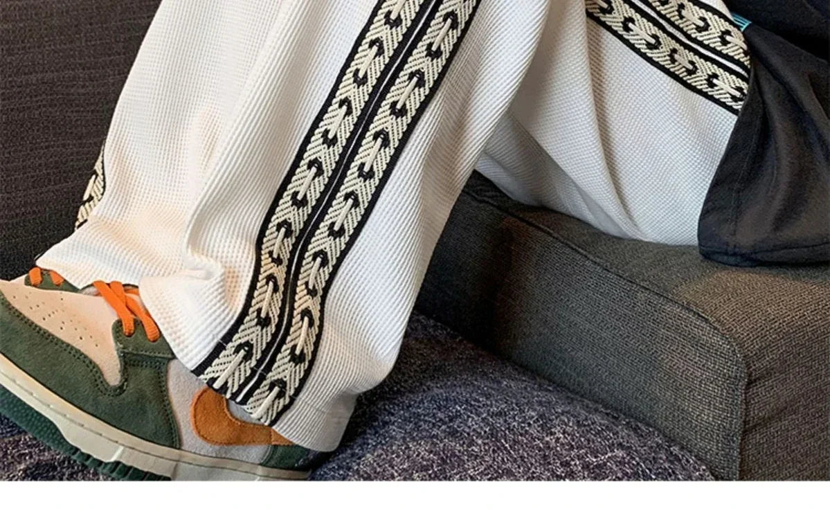 Men's Sweatpants Grey Trousers Wide Leg Man Sweat Pants Straight Baggy Slacks Summer Tracksuit Bottoms Stylish 2025 New In