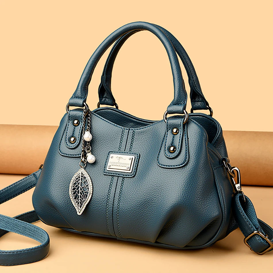 2024 New 3-layer Large Capacity Women Tote Bag Fashion Women's Trendy Shoulder Bags High Quality Soft Leather Female Handbag Sac