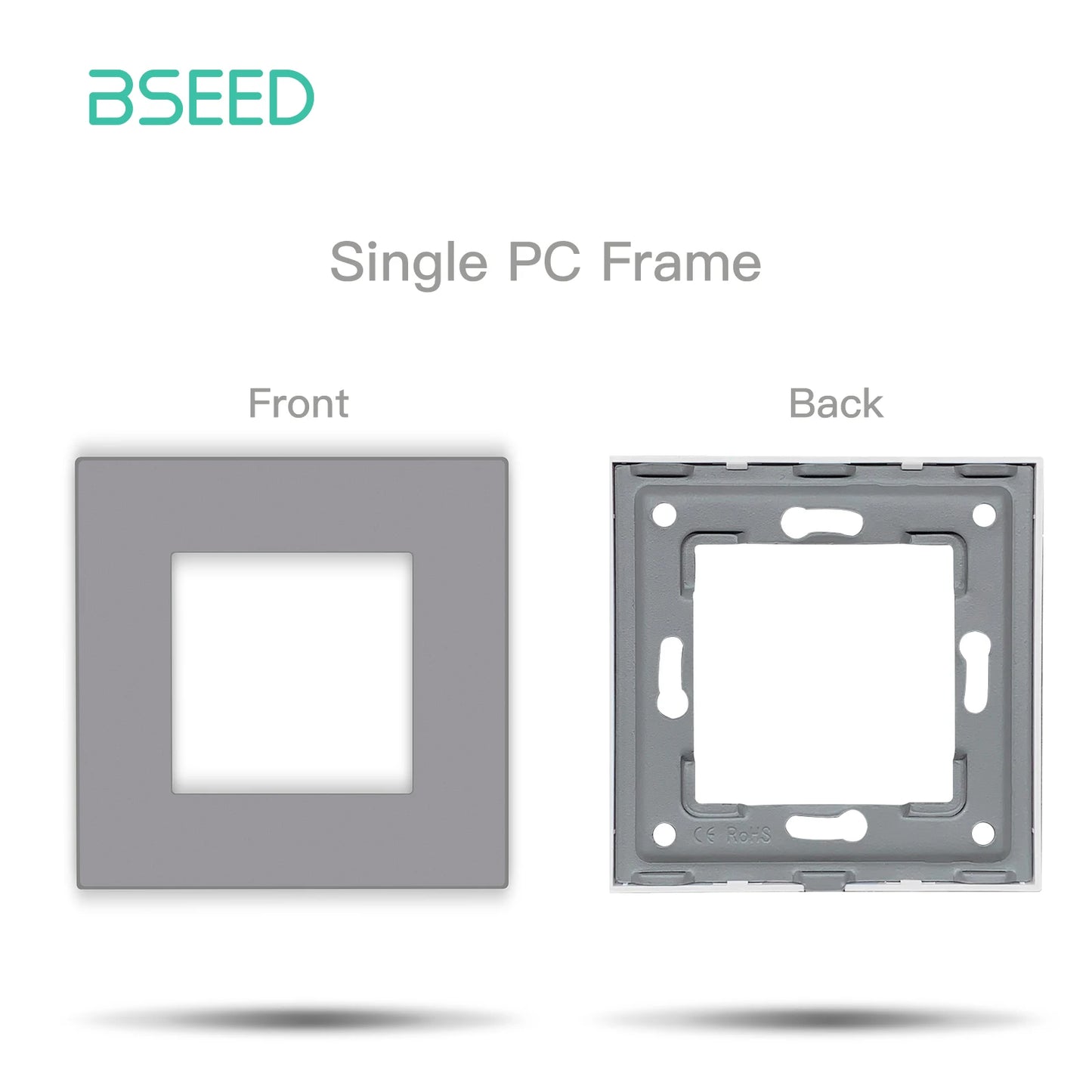 BSEED Only Plastic Frame Panel Single Double Frames Wall Socket Triple Four Frames DIY Part with Metal Frames White Black Golden