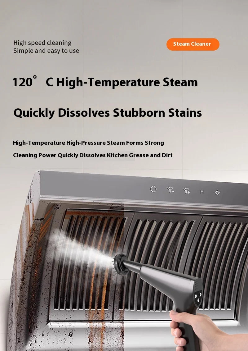HOMEFISH 2500W Handhled Steam Cleaner High Pressure and Temperature For Household Kitchen Hood Car Smart Jet Washer