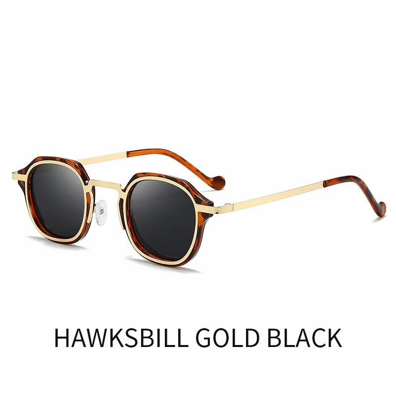 2025 New Small Square Polarized Sun Glasses For Men Women Retro Steampunk Sunglass Metal Frame Eyewear Oculos De Sol UV400 TAC