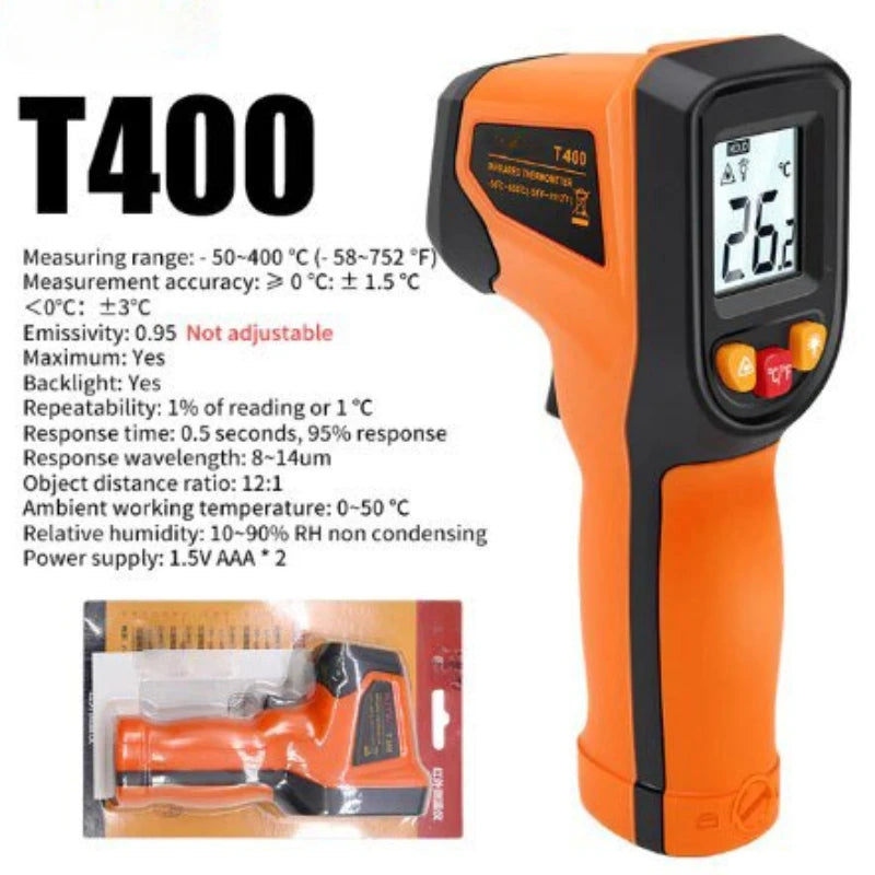 Non-contact Digital Infrared Thermometer Laser Thermograph for Kitchen Baking Water Oil - Industrial Temperature Measuring Tool