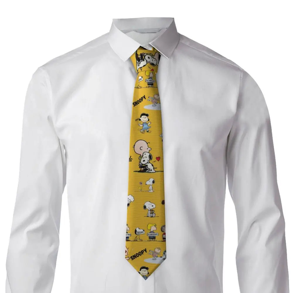 Personalized Fashion S-Snoopys Neckties Men Silk Cartoon Office Neck Tie