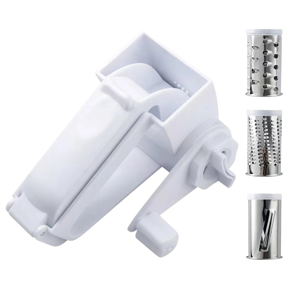 Grate Or Shred Hard Cheeses 2 Stainless Steel Drums Parmesan Cheese Grater with Handle for Hard Cheese Chocolate Nuts Vegetables