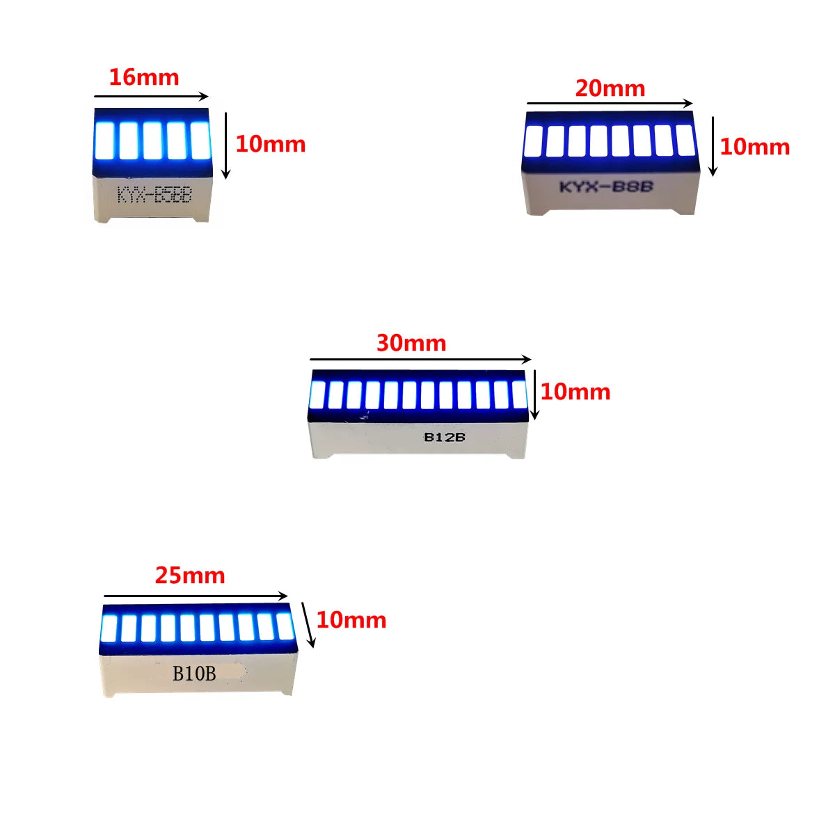 LED Digital Tube Light Strip 5/8/10/12-Segment Display Bright Red 16 Feet B8R Eight-Segment Light-Emitting Strip