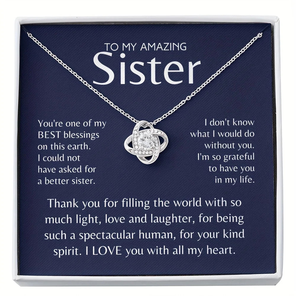 Girl's Necklace, Gift For Sisters With Message Card And Box, Exquisite Kid Accessory Jewelry Ornament For Party Birthday Gift