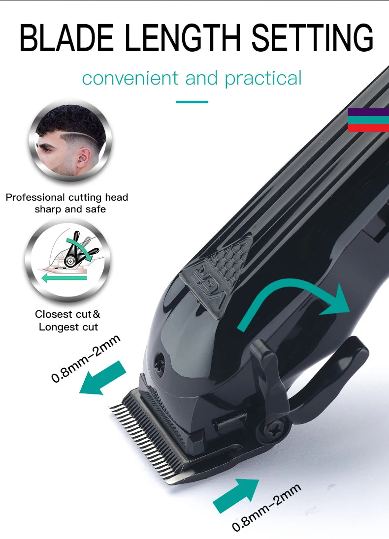 VGR Trimmer Professional Hair Trimmer for Men Clipper Beard Trimmer Hair Cutting Machine Cordless LED Display Rechargeable V-282